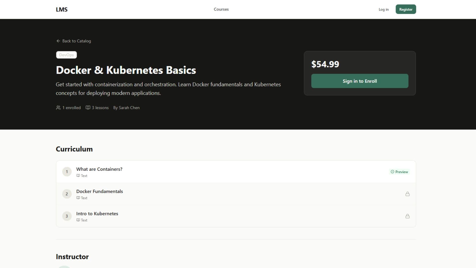 Learning Management System screenshot 2