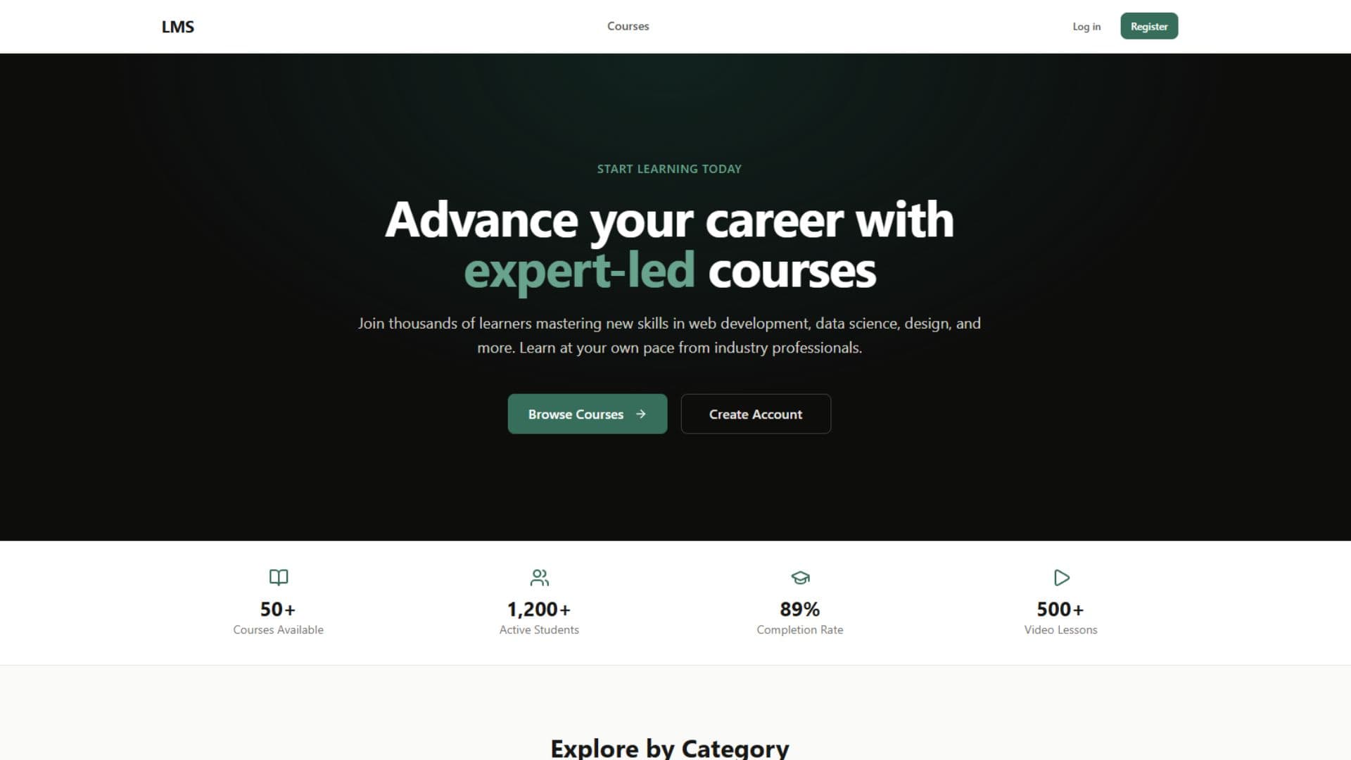 Learning Management System screenshot