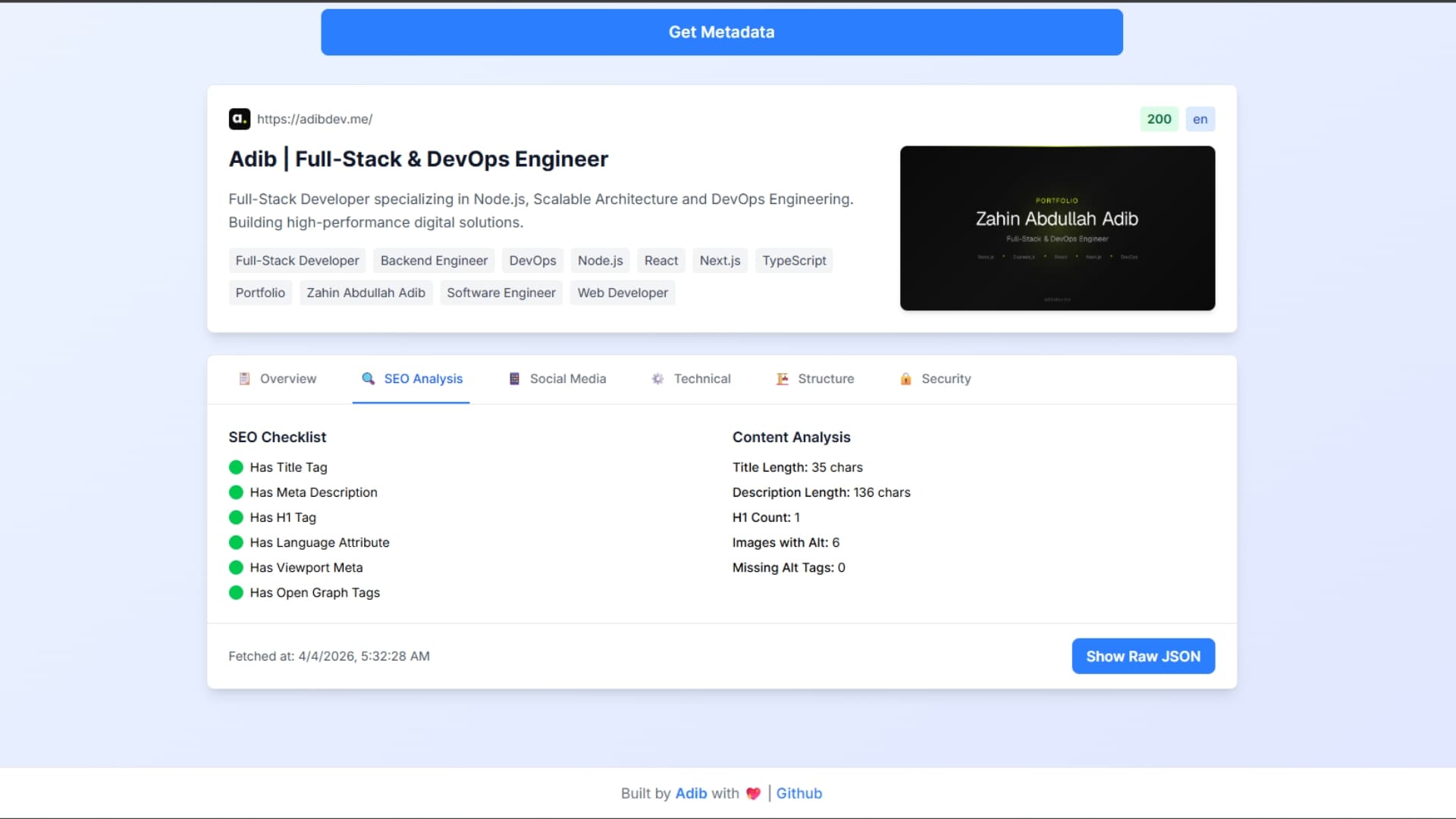 MetaPeek screenshot 2