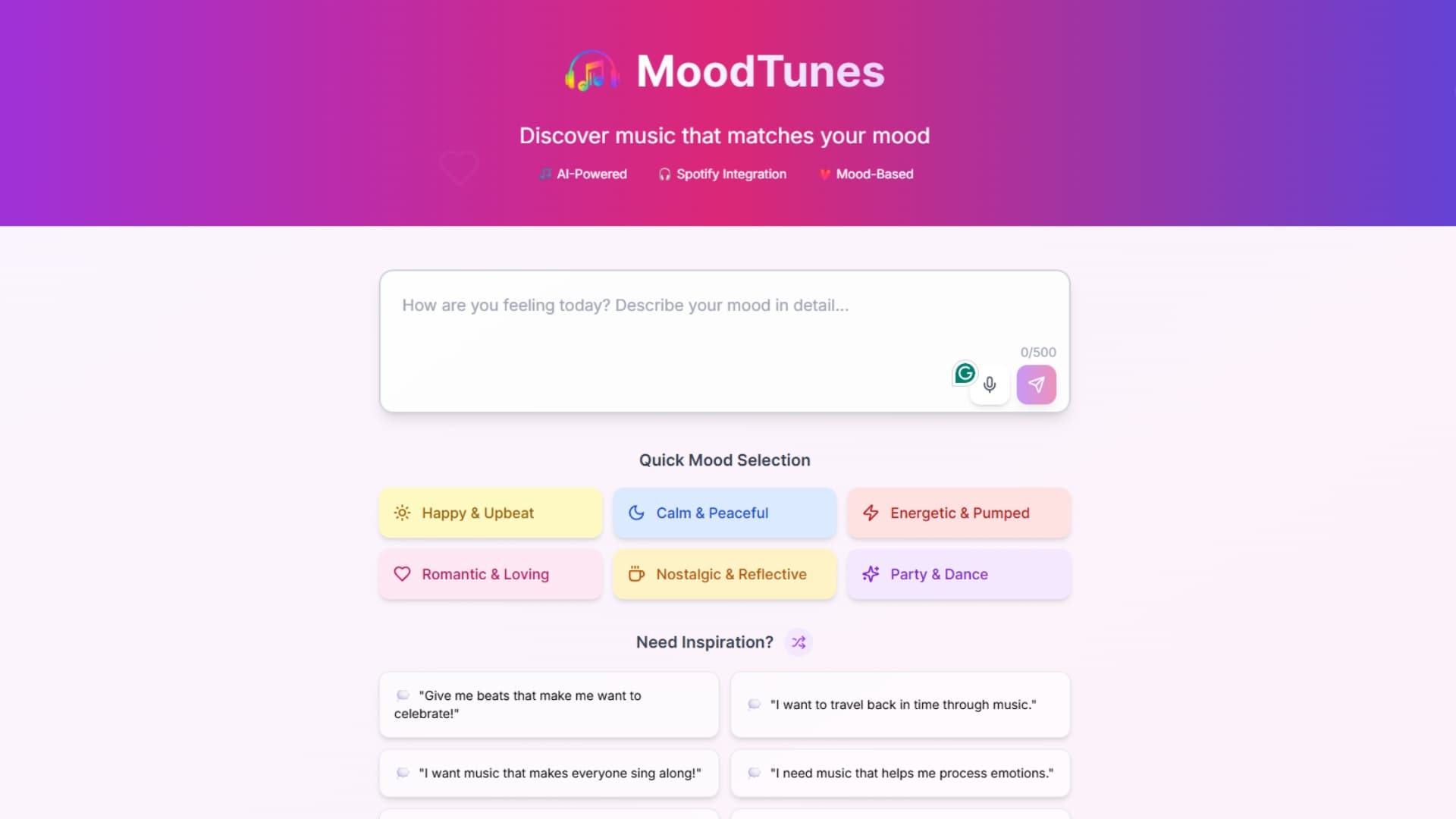 MoodTunes screenshot